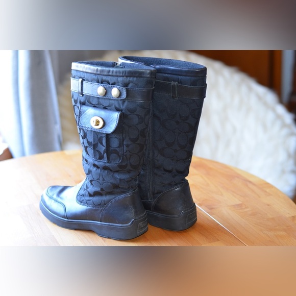 Coach Kayla Black Boot Women’s Size 8.5 Signature Print - Picture 4 of 16